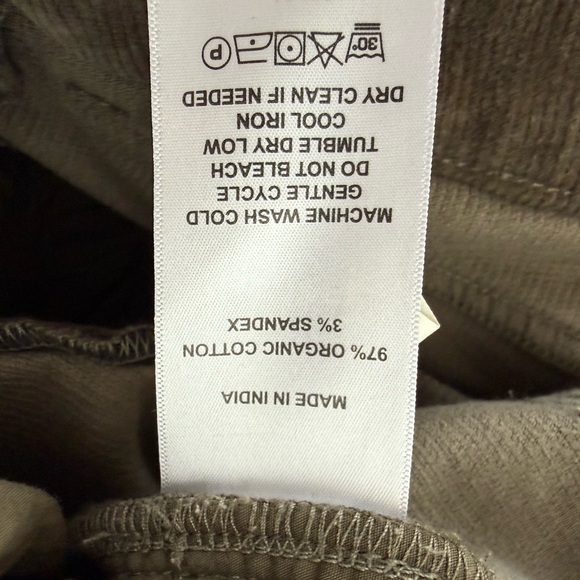Quince Organic Stretch Corduroy Straight Leg Pants Seaweed Green 16 - Picture 6 of 6